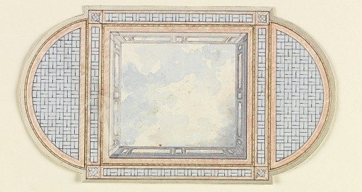 Design for Ceiling Decoration, for condervatory/music room or perhaps dining room