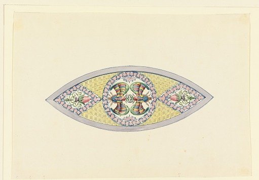 Design for a Glass Panel Window for the Coved Ceiling in the Music Room