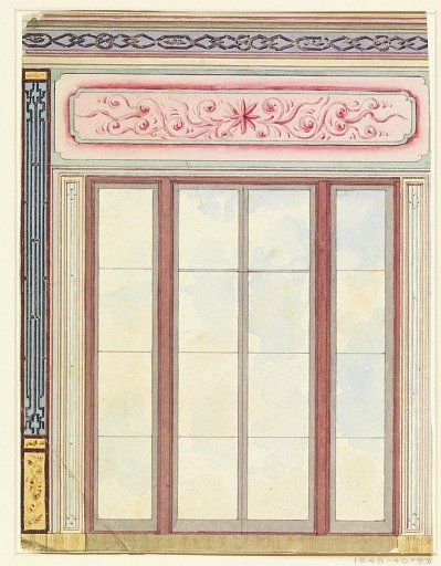 Window Decoration, with Panel of Arabesques and Star, Probably for the Dining Room
