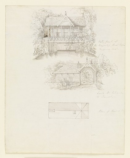 Boat House, Virginia Water; Verso: Scullery, Virginia Water