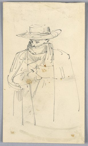 Sketch of Man in Coat and Scarf