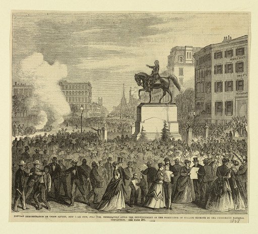 View of Union Square after the Announcement of the Nomination of Horatio Seymoure by the Democratic National Convention