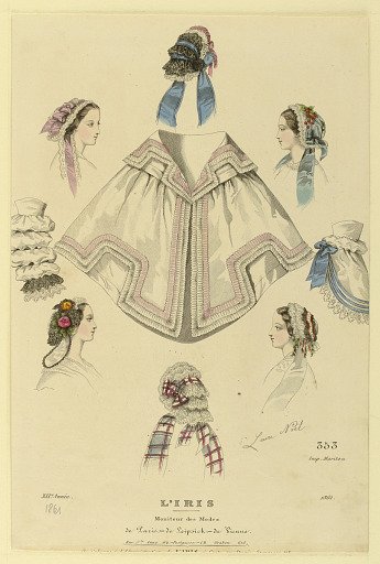 Fashion Plate no. 353 from L'Iris, Moniteur des Modes