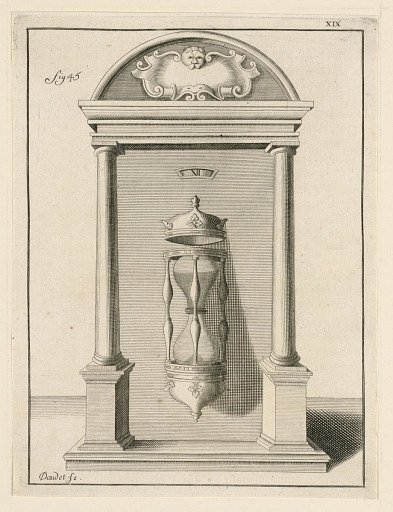 Design For a Clock, pl. XIX from "Recueil d'Ouvrages Curieux de Mathematique et de Mecanique, ou Description du Cabinet"