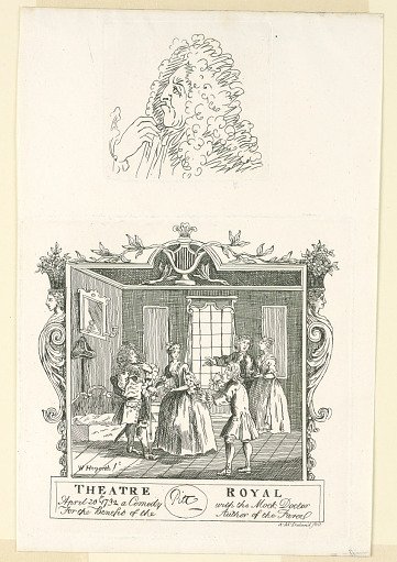 A Ticket for Theatre Royal; Male Caricature