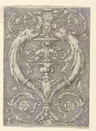 Grotesque Panel with Dolphins