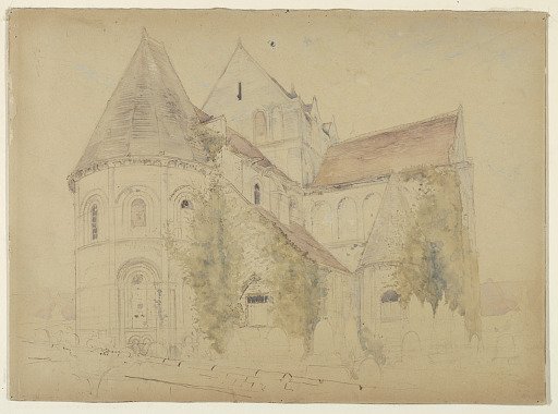 Sketch of Church of St. Nicholas, Caen, France