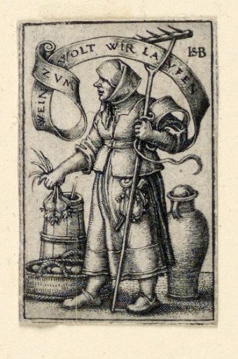 Peasant Woman at Market: Zum Wein wolt wir Laufen (To wine we will run)
