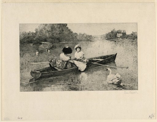 Two ladies in a rowboat