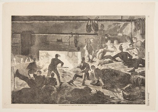 Winter-Quarters in Camp – The Inside of a Hut