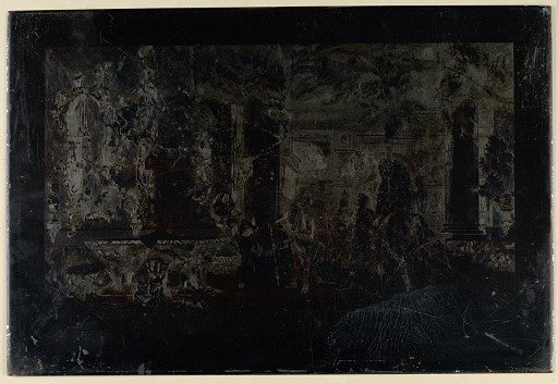 Prepared copperplate for etching "The Choice of a Model" after Mariano Fortuny y Carbo