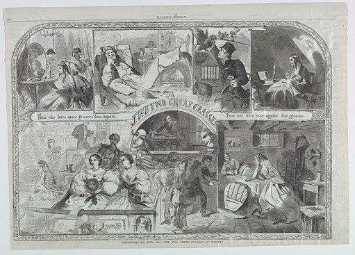 Thanksgiving Day, 1860 - The Two Great Classes of Society, from Harper's Weekly, IV, December 1, 1860, pp. 760-761.