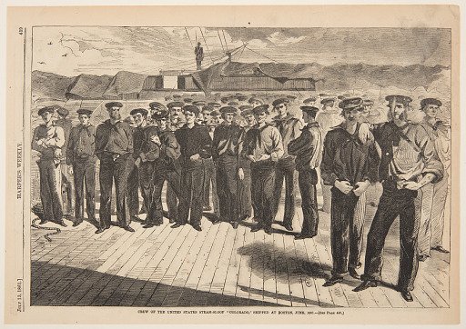 Crew of the U.S. Steam-sloop "Colorado," Shipped at Boston, June 1861, from Harper's Weekly, July 13, 1861, p. 439.