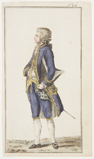 Plate VI, Design for Gentleman's Costume, Journal des Luxus und der Moden (Journal of Luxury and Fashions), Vol. 1, No. 2