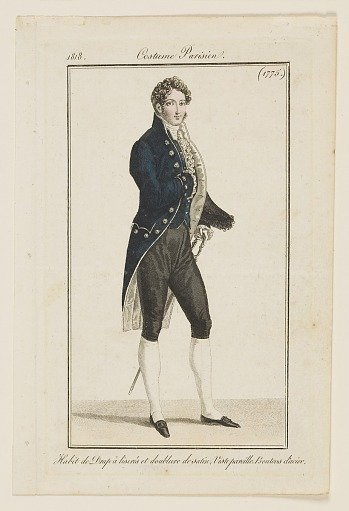 Design for Gentleman's Costume: 1775, Journal des Dames et des Modes (Journal of Ladies and Fashion), Vingt-deuxième Année (22nd Year), No. 64