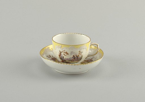 Cup and Saucer with Battle Scenes (Bataillen-Malerei)