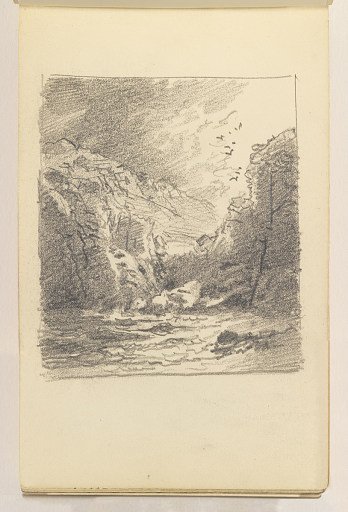 Sea with Two Dark Cliffs and Birds