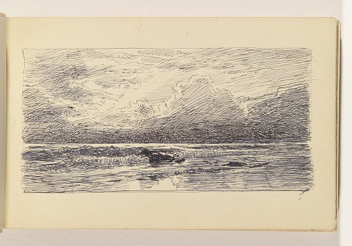 Calm Shoreline with Dramatic Billowing Clouds