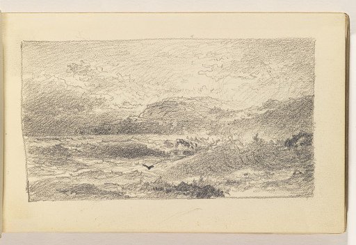 Rough Ocean with Rocks and Distant Cliffs