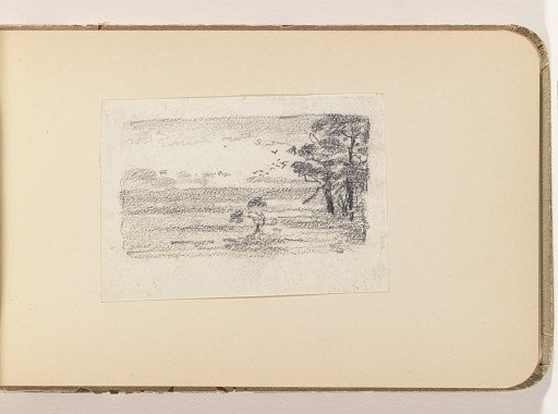 Sketch of Landscape with Trees and Sky