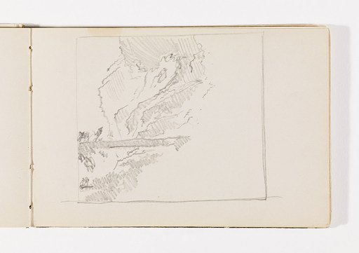 Unfinished Mountain Study with Tall Tree
