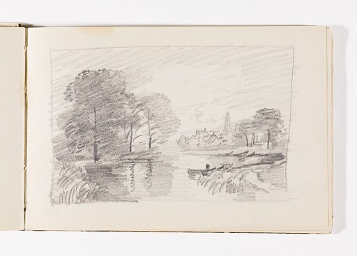 Country Stream with Boat and Possible Structures