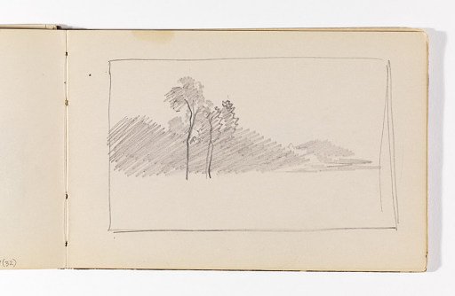 Unfinished Sketch of Two Tall Trees