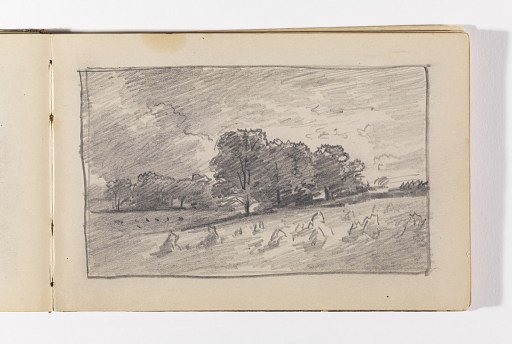 Landscape with Haystacks and Trees, Probably Newport