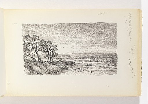 Ocean with Rocky Outcropping and Trees