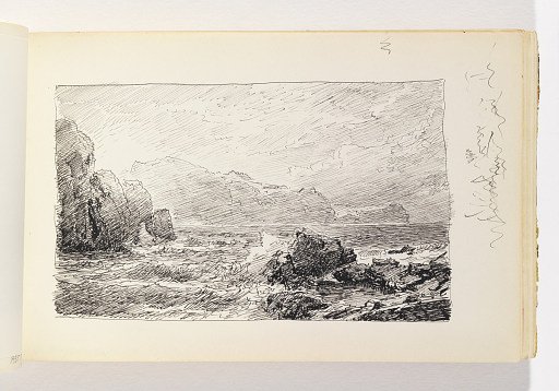 Rocky Coast and Distant Cliffs