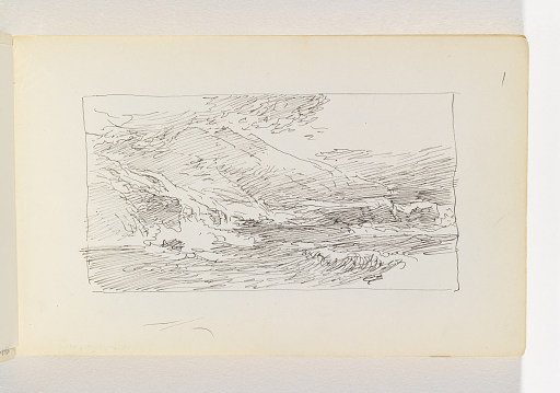Light Sketch of Waves and Cliffs