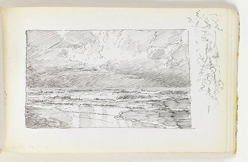 Waves on Beach with Cumulus Clouds