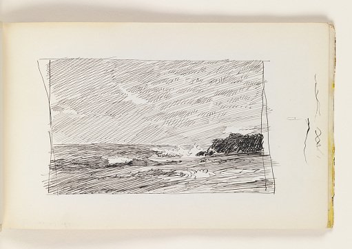 Quick Study of Waves and Large Dark Rock