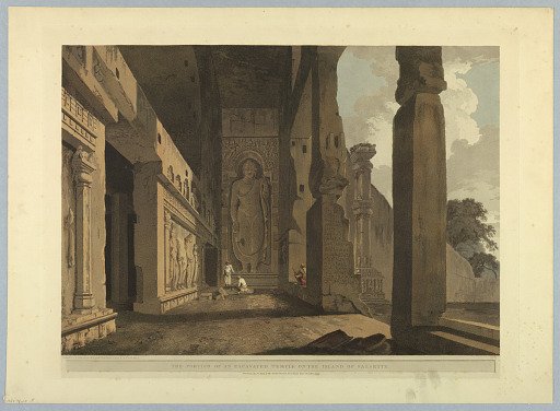 The Portico of An Excavated Temple on the Island of Salsette, from "Oriental Scenery: Twenty Four Views in Hindoostan"