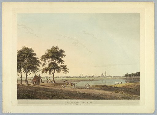 Part of the Black Town, Madras, from "Oriental Scenery: Twenty Four Views in Hindoostan"