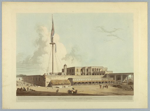 The Government House, Fort St. George, from "Oriental Scenery: Twenty Four Views in Hindoostan"