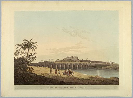 The Armenian Bridge, Near St. Thomas's Mount, Madras, from "Oriental Scenery: Twenty Four Views in Hindoostan"
