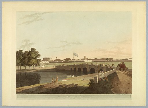 Western Entrance of Fort St. George, from "Oriental Scenery: Twenty Four Views in Hindoostan"