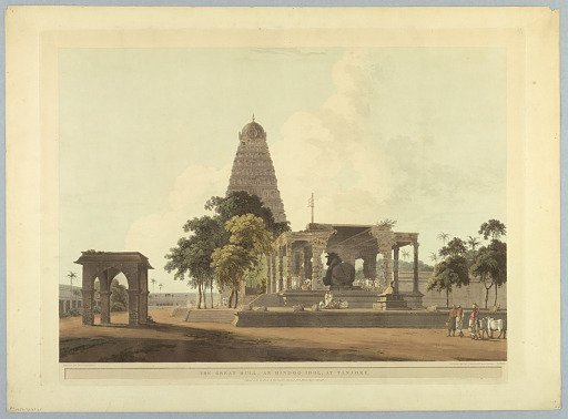 The Great Bull, An Hindoo Idol, at Tanjore, from "Oriental Scenery: Twenty Four Views in Hindoostan"