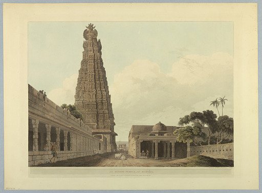 An Hindoo Temple, At Madura, from "Oriental Scenery: Twenty Four Views in Hindoostan"