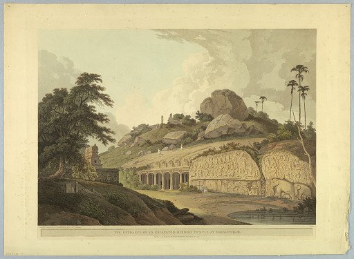 The Entrance of An Excavated Hindoo Temple, At Mavalipuram, from "Oriental Scenery: Twenty Four Views in Hindoostan"