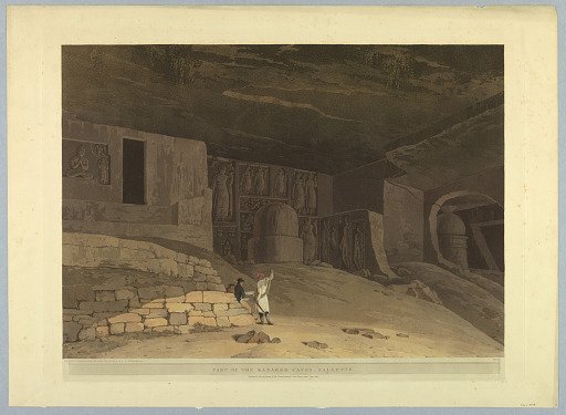 Part of the Kanaree Caves, Salsette, from "Oriental Scenery: Twenty Four Views in Hindoostan"
