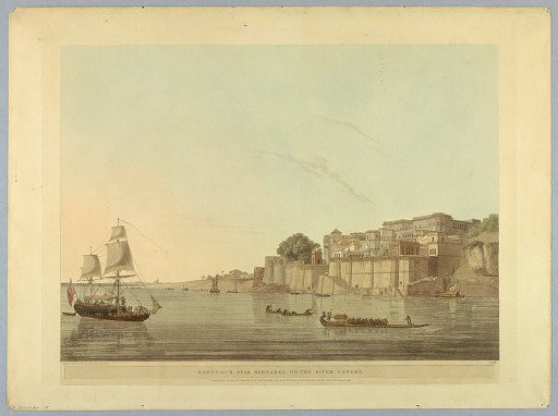 Ramnugur, Near Bernares, On the River Ganges, from "Oriental Scenery: Twenty Four Views in Hindoostan"