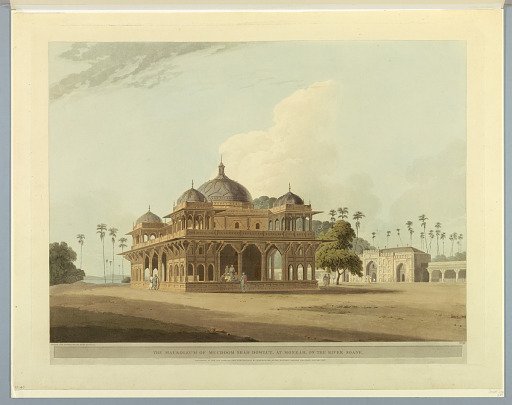 The Mausoleum of Mucdoom Shah Dowlut, At Moneah, On the River Soane, from "Oriental Scenery: Twenty Four Views in Hindoostan"