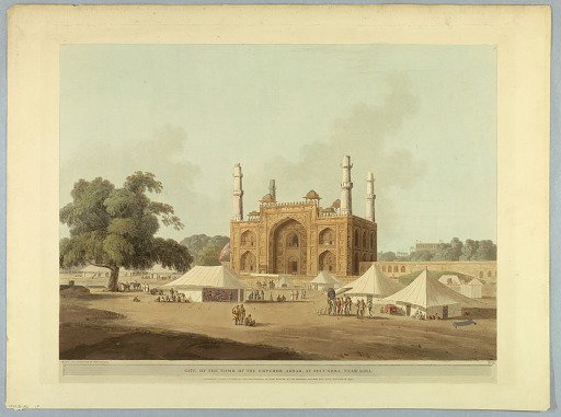 Gate of the Tomb of the Emperor Akbar, At Secundra, Near Agra, from "Oriental Scenery: Twenty Four Views in Hindoostan"