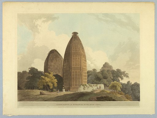 Hindoo Temples at Bindrabund on the River Jumna, from "Oriental Scenery: Twenty Four Views in Hindoostan"