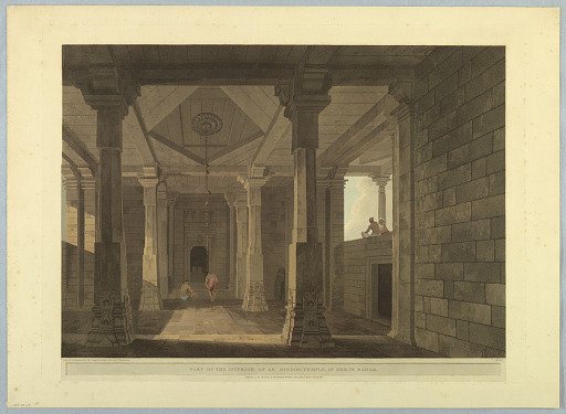 Part of the Interior of an Hindoo Temple, At Deo, In Bahar, from "Oriental Scenery: Twenty Four Views in Hindoostan"