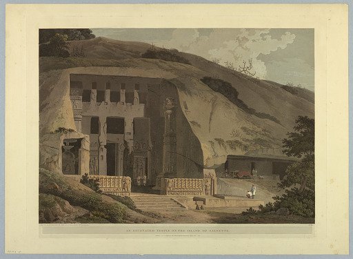 An Excavated Temple On the Island of Salsette, from "Oriental Scenery: Twenty Four Views in Hindoostan"