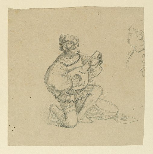 Boy playing a lute