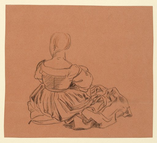 Study of a seated woman in costume